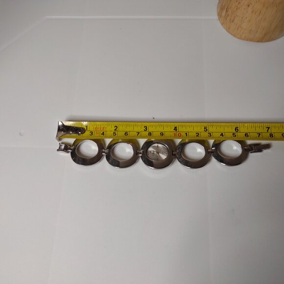 6.75 Inch Silver Tone Round Link Analog Watch - Picture 10 of 14